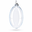 Set of 3 Oval Flat Discs Clear Glass Christmas Ornament, 5 Inches
