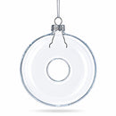 Doughnut Clear Glass Christmas Ornament
