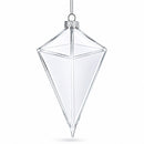 Diamond Clear Glass Christmas Ornament 3.6 Inches