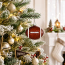 Football Clear Glass Christmas Ornament