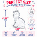 Cat Clear Glass Christmas Ornament