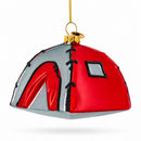 Camping Tent Mini Glass Christmas Ornament