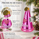 Pink Megaphone Glass Christmas Ornament