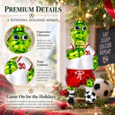 Crocodile Soccer Player Glass Christmas Ornament