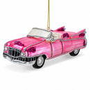 Classic Convertible Retro Car Glass Christmas Ornament