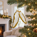 Flight Feathers Glass Christmas Ornament