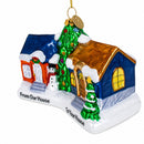 Neighborly Welcome House Glass Christmas Ornament