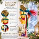 Celebratory Mask Glass Christmas Ornament