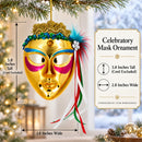 Celebratory Mask Glass Christmas Ornament