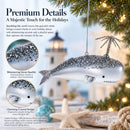 Whale Spouting Water Glass Christmas Ornament