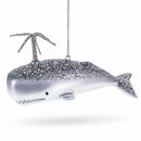 Whale Spouting Water Glass Christmas Ornament