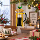 French Press Coffee Maker Glass Christmas Ornament