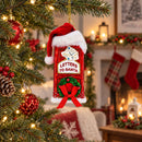 Red Santa Mailbox with Wreath Glass Christmas Ornament