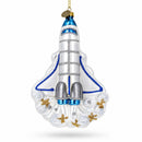 Space Shuttle Take-off Glass Christmas Ornament