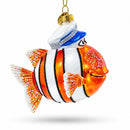 Captain Fish Glass Christmas Ornament