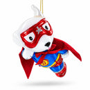 Super Dog Hero Glass Christmas Ornament