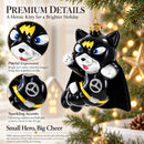 Superhero Kitty Glass Christmas Ornament