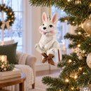 Bunny Sitting on a Gift Christmas Ornament