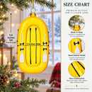 Yellow Rubber Boat Glass Christmas Ornament