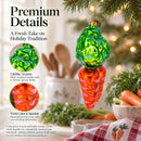 Orange Carrot Glass Christmas Ornament