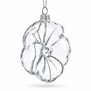 Flower-Shaped Clear Glass Christmas Ornament