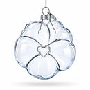 Flower-Shaped Clear Glass Christmas Ornament