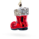 Santa Boot Glass Christmas Ornament
