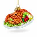 Red Lobster Plate Glass Christmas Ornament