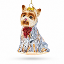 Yorkshire Terrier Glass Christmas Ornament
