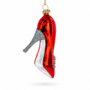 Red High Heel Shoe Glass Christmas Ornament