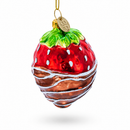 Chocolate-Dipped Strawberry Glass Christmas Ornament