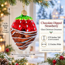 Chocolate-Dipped Strawberry Glass Christmas Ornament