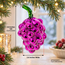 Purple Grapes Glass Christmas Ornament