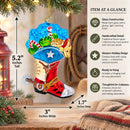 Cowboy Boot with Candy Canes Glass Christmas Ornament