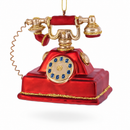 Retro Telephone Glass Christmas Ornament