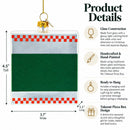 Takeout Pizza Box Glass Christmas Ornament