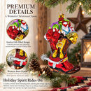 Western Cowboy Boot with Gifts Glass Christmas Ornament