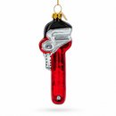 Adjustable Red Wrench Glass Christmas Ornament