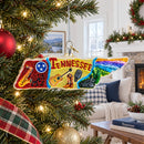 State of Tennessee Symbols, USA Glass Christmas Ornament