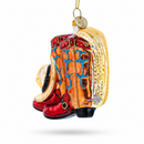 Cowboy Boots and Hat Glass Christmas Ornament