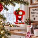 Vintage Red Espresso Machine Glass Christmas Ornament