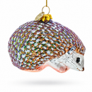 Sparkling Hedgehog Glass Christmas Ornament