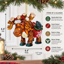 Moose with Twinkling Lights Glass Christmas Ornament