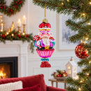 Nutcracker with Cupcake Glass Christmas Ornament