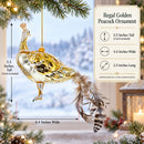 Regal Golden Peacock Glass Christmas Ornament