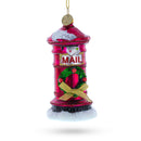 Red Mailbox with Letter to Santa Glass Christmas Ornament