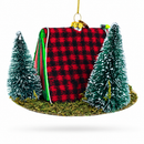 Shelter in the Woods Glass Christmas Ornament