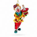 Whimsical Magician Clown Rabbit in a Hat Trick Glass Christmas Ornament