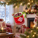 Cup with Candy Cane Drink Glass Christmas Ornament
