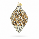 Geometric Vintage-Style Rhombus Finial Glass Christmas Ornament
